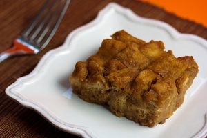 Vegan Pumpkin Bourbon Bread Pudding