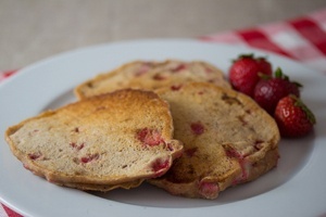Vegan Strawberry Rhubarb Pancakes